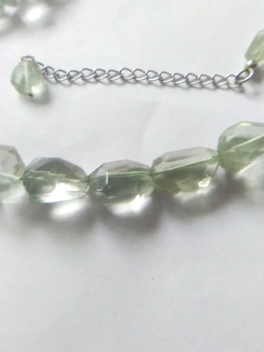 Prasiolite Nugget Silver Necklace